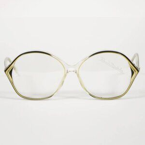Renato Balestra NOS 1970s Vintage Black & Yellow Plastic Eyeglasses Frames